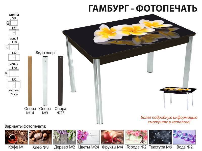 стол обеденный гамбург фотопечать в Белгороде