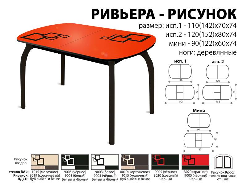 стол обеденный ривьера рисунок в Белгороде