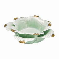 подсвечник керамический в виде цветка с золотыми лепестками flower pale green medium, 4 см в Белгороде