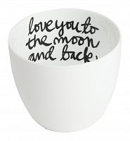 подсвечник белый фарфоровый с надписью внутри love you to the moon and back, 6,5 см в Белгороде