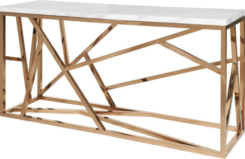 консоль geometric 180x50x90 золото, белая столешница в Белгороде