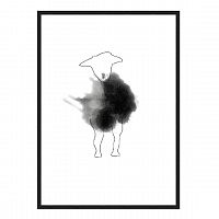 постер watercolor lamb черный в Белгороде