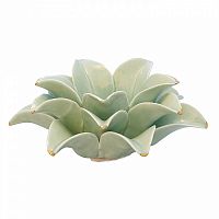 подсвечник керамический в виде лотоса с золотыми лепестками flower lotus pale green medium, 12 см в Белгороде