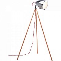 торшер chromatic tripod хром на деревянном основании в Белгороде