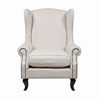 кресло мягкое с ушами белое collins wingback chair в Белгороде