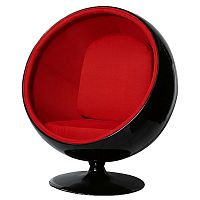 кресло eero ball chair черно-красное в Белгороде