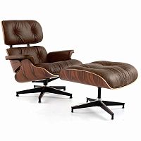 кресло eames style lounge chair & ottoman premium коричневое в Белгороде