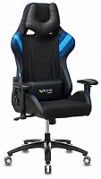 игровое кресло бюрократ бюрократ viking 4 aero, обивка: искусственная кожа, цвет: иск.кожа черная/ткань черная 26-28/сетка синяя(tw-10)-голубая(tw-55)-серая(tw-12) в Белгороде