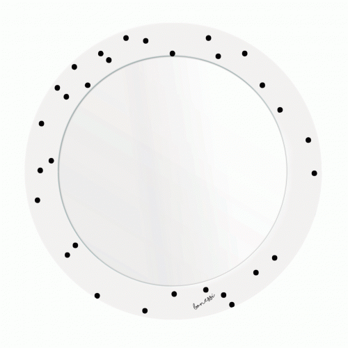 зеркало с рисунком белое круглое черные точки pois в Белгороде