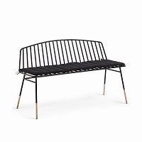 siena bench 120 черный металл черная ткань от la forma (ex julia grup) в Белгороде