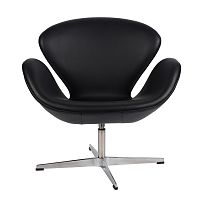 кресло arne jacobsen style swan chair черное в Белгороде