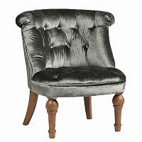 кресло sophie tufted slipper chair микровелюр серое в Белгороде