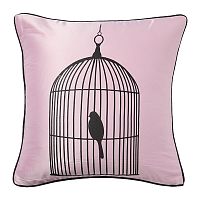 подушка с птичкой в клетке birdie in a cage pink в Белгороде