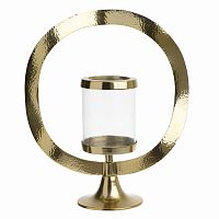 подсвечник золотой декоративный со стеклом круг gold circle, 38 см в Белгороде