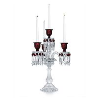 канделябр хрустальный с красными вставками на 4 свечи baccarat 3+1 от delight collection, 60 см в Белгороде