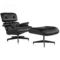 кресло eames style lounge chair черное в Белгороде