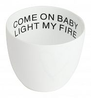 подсвечник белый фарфоровый с надписью внутри come on baby light my fire, 6,5 см в Белгороде
