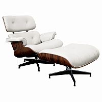 кресло lounge chair & ottoman белое в Белгороде