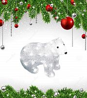 фигурка светодиодная «белый медведь-4» 25x31см (11037) uld-m3125-040/sta в Белгороде