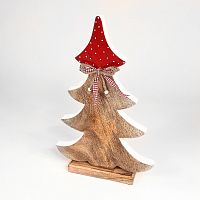 украшение новогоднее большое ель деревянная красная в горошек love tree, 42х27х5 см в Белгороде