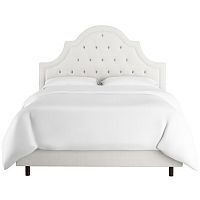 кровать двуспальная 180х200 белая с каретной стяжкой harvey tufted white в Белгороде