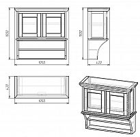 шкафчик навесной с двумя полками провинция с состариванием в Белгороде