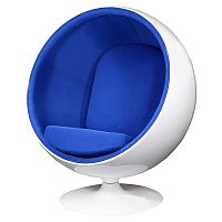 кресло eero ball chair синее с белым в Белгороде