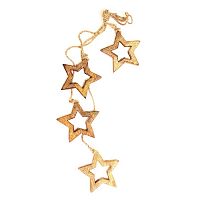 гирлянда новогодняя подвесная звезды деревянные с отверстием wooden stars, 65 см в Белгороде