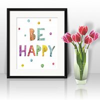 Постер Be happy А4