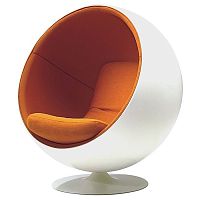 кресло eero ball chair бело-оранжевое в Белгороде