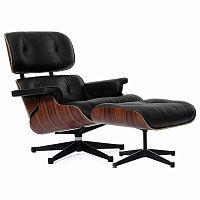 кресло eames style lounge chair & ottoman черное в Белгороде