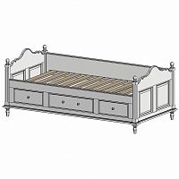кровать-кушетка 90х190 с ящиками белая нордик в Белгороде