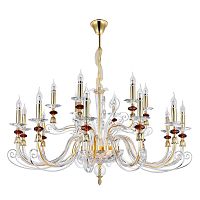 подвесная люстра crystal lux catarina sp12+6 gold/transparent-cognac золото в Белгороде