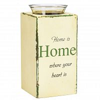 подсвечник деревянный бежевый со стеклом дом там, где сердце provence white, 18 см в Белгороде