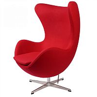 кресло arne jacobsen style egg chair красная шерсть в Белгороде