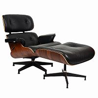 кресло eames style lounge chairчерное с коричневым в Белгороде