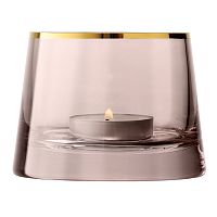 подсвечник стеклянный коричневый с золотым ободком для чайной свечи light, 6,6 см в Белгороде