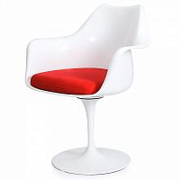 стул eero saarinen style tulip armchair красная подушка в Белгороде