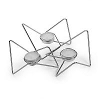 набор подсвечников серебряных металлических для чайных свечей tri-angular loop, 7 см, 3 штуки в Белгороде