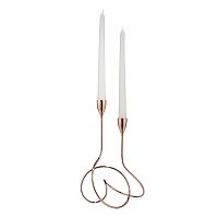 Подсвечник медный металлический на 2 свечи Loop, 28 см