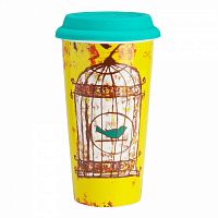 термостакан с силиконовой крышкой bird in cage в Белгороде